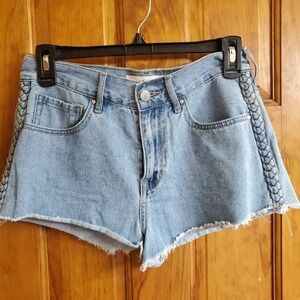 Bullhead Denim Co. High Rise Stone Wash‎ Shorts Size 26